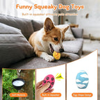 Squeaky Dog Toys, Soft Chewing Dog Balls, 6 Pcs Interactive Squeak Fetch Playing Pet Toy, Durable Bouncing Toys to Keep Them Busy, 2.6" Egg Ball for Puppies Small Breeds
