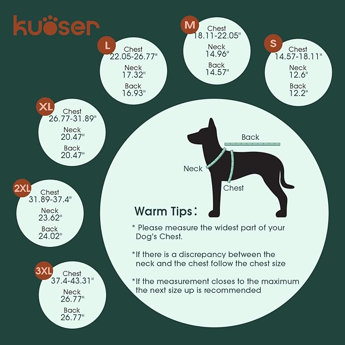 Kuoser Dog Raincoat, Waterproof Dog Rain Jacket with Clear Hooded Double Layer, Lightweight Reflective Dogs Rain Coat with Adjustable Belly Strap, Rain Coats for Medium Large Dogs Outdoor Wear, Blue L