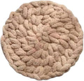 Cat Knitted Bed Mat, Extra-Soft Washable Warm Round Pads Cushions for Indoor Kittens, Cat Trees Towers, Perfect for Kneading and Sleeping (Oatmeal,Medium)