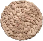 Cat Knitted Bed Mat, Extra-Soft Washable Warm Round Pads Cushions for Indoor Kittens, Cat Trees Towers, Perfect for Kneading and Sleeping (Oatmeal,X-Large)