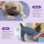 SUNFURA Hair Sticky Cat Clothes, Cat Sweater for Cats Only, 4-Legged Fleece Sweaters Kitten Pajamas Reduce Shedding Fur, Warm Pullover Shirts for Cats, Blue M