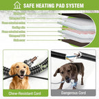 GUTINNEEN Extra Large Heated Dog House Insulated Dog Kennel Weatherproof Dog Shelter with Safe Heating Pad, Chew-Proof Metal Frame, Rotatable Spill-Proof Bowl for Large Dog Breeds, 60"L x 36"W x35.4"H