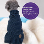 cyeollo 2XL Dog Sweater, Warm Stretchy Sweaters for Large Dogs Boy, Pullover Knitted Thermal Winter Big Dog Clothes with Sleeves, Turtleneck Pet Beagle Border Collie Apparel, Navy XXL