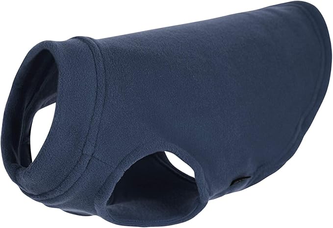 Gooby Stretch Fleece Vest Dog Sweater - Indigo Blue, Small - Warm Pullover Super Stretchy Fleece Dog Jacket for Small to Large Dogs