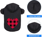 Dog Hoodie Sweater for Dogs Pet Clothes Black Buffalo Plaid Warm and Soft Breathable Cozy(XL)