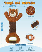 Swooflia Tug of War Dog Toy-Squeaky Plush Tug a War Dog Toy for Medium Large Breed Dogs to Keep Them Busy, Interactive Crinkle Doggie Toy, Cute Bear with Soft Long Pull Handle