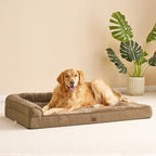 EHEYCIGA Memory Foam Dog Bed XLarge Sized Dogs, Extra Large Dog Bed Orthopedic with Washable Removable Cover, Waterproof XL Pet Bed Couch, 44x33x6 Inches, Camel