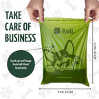 Reli. Biodegradable Dog Poop Bags w/Holder (360 Count - 24 Rolls) | 9x13" Large Dog Bags for Poop w/Dispenser | Green Eco-Friendly | Oxobiodegradable Pet Waste Disposal Refills (Unscented)