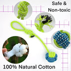 YESWOOD! Tug of War Dog Toy Small Breed,Dog Ball with Rope,4-Pack Rope with Ball Attached for Small and Medium Breed 0-80 Pounds,Puppy Interactive Toy