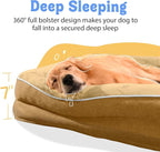 Washable Orthopedic Large Dog Bed - Big Dog Beds with Removable Waterproof Cover and Non-Slip Bottom XL Large Pet Bed with Bolster Extra Large Dogs Bed