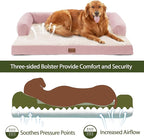 XXL Dog Bed with Bolsters, Orthopedic Dog Beds for Extra Large Dogs, Waterproof Dogs Beds XLarge with Removable Washable Cover, Nonskid Bottom (XX-Large,Pink)