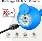 Interactive Cat Toy for Indoor Cats,Automatic Electric Self Rotating Ball with Chirping, Led Light and Long Tail for Motion Activated, Smart Spinning Ball for Fun Exercise, Blue
