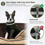 AOFITEE Dog Coat, Warm Dog Winter Coat for Large Dogs, Reflective Turtleneck Dogs Jacket with Harness Built in, Waterproof Windproof Pet Puffer Jacket Fleece Vest for Cold Weather, Green XXXL