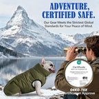 Dog Winter Jacket Waterproof, Reflective Fleece Lined Dog Coats for Small Medium Large Dogs, Warm Snow Coat for Dogs, Insulated Cold Weather Dogs Puffer Jackets with Leash Hole, Olive, M