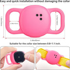DDJ for Tile Life360 Sticker (2024) Tracker Cat Collar Case, 2-Pack Silicone Anti-Lost Protective Cover Tile Tracker Holder for Dog & Pet Collars, Durable, Easy Installation, Lightweight, Neon Pink