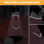 iBuddy Dog Winter Coats with Fleece Vest,Waterproof Warm Dog Snow Jacket Windproof, Reflective Adjustable Pet Dogs Cold Winter Coat for Large Dogs Girl Boy