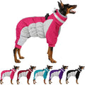 MIGOHI Full Body Dog Coat - Warm Reflective Winter Coat for Medium Dogs with Harness,Turtleneck Dog Fleece Jacket,Four-Leg Windproof Puffer Jackets Snowsuit with Zipper for Small Medium Large Dogs,M