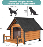 Dog House with Heating Pad, Weatherproof Outdoor Kennel for Large Dogs, Chew-Resistant Iron Frame & Asphalt Roof (Wood, XL)