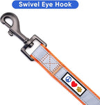 Pawtitas 6 FT Padded Dog Leash with Comfortable Neoprene Padding Handle - Orange Lead | Medium Reflective Dog Leash with Highly Reflective Band Perfect for Medium and Large Dogs and Puppies.