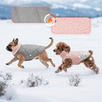 EMUST Small Dog Coat, Reversible Winter Jacket Coats for Small Dogs, Fuzzy Pet Apparel Vest for Small Medium Dogs, Pink, S