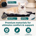 Furhaven ThermaNAP Self-Warming Cat Bed for Indoor Cats & Small Dogs, Washable & Reflects Body Heat - Quilted Faux Fur Reflective Bed Mat - Black, Small