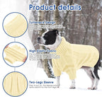 Queenmore XL Dog Sweater,Christmas Dog Sweaters for Extra Large Dogs Girl Boy,Warm Soft Doggy Pullover Clothes,Turtleneck Knitted Pet Winter Apparel for Golden Retriever,Labrador(Light Apricot,XL)