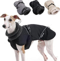Adjustable Dog Coat with Harness Slot, Waterproof Fleece Lined Winter Jacket, Windproof Reflective Pet Vest for Cold Weather for Small Medium Large Dogs (Black, X-Large)