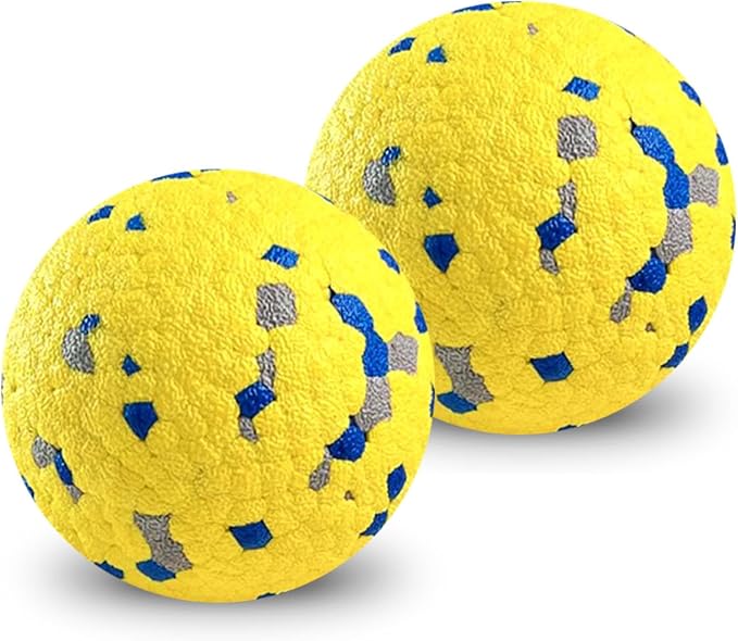 Foam Fetch Dog Balls 3 inch, for Large and Medium Breeds, Durable Toy for Chewers (Yellow, 2 Pack)