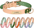 Yonsbox Personalized Dog Collar with Nameplate – Genuine Leather, Engraved Pet ID Tag with Phone Number – Adjustable Custom Dog Collar for Small, Medium & Large Dogs, Durable Cowhide Collar