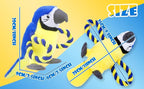 Upgraded Dog Squeak Toys Tug of War Squeaky Parrot Dog Toys with Strong Pull Rope, Superior Crinkle Paper and Big Squeaker Interactive Plush Bird Chew Toys for Small, Medium, and Large Dogs