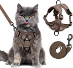 Large Cat Harness and Leash Set for Walking - Escape Proof Adjustable Vest, Reflective Breathable Mesh with 4 Buckles for Big Cats