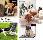 Dog Toys, Dog Plush Toy for Large Breed, Cute Squeaky Dog Toys with Crinkle Paper, Dog Chew Toys for Puppy, Small, Middle, Big Dogs (Cow)