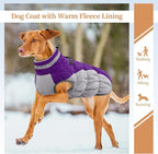 Dog Jackets for Medium Dogs,Medium Dog Coat,Warm Pet Winter Coat Zip Up Back,Waterproof Dogs Jacket with D-Ring,Pet Cold Weather Coats with Fleece Lined, Snowsuit Pug Boston Terrier,Purple,M
