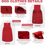 ROZKITCH Dog Winter Coat Soft Pullover Pajamas, Pet Windproof Warm Cold Weather Jacket Vest Cozy Jumpsuit Apparel Outfit Clothes for Xmas Walking Sleep BrightRed 2XL