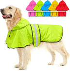 Hooded Dog Raincoat - Reflective Dog Rain Jacket Lightweight Waterproof Rain Coat for Small Medium Large Dogs (X-Large, Green)