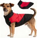 Fleece Lined Dog Coats Extra Warm Dog Winter Coat,Waterproof Dogs Jacket for Medium to Large Dogs,Cold Weather Winter Clothes Turtleneck Windproof Reflective Pet Vest (Red & Black, 3XL)