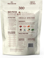360 Pet Nutrition Freeze-Dried Raw Dog Food – Multi-Protein with Beef, Chicken, Fish, Liver & Organs, High Protein, Omega-3s, Fruits, Veggies & Superfoods, Grain-Free, No Fillers, 5 oz – Made in USA