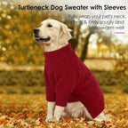 AOFITEE Dog Sweater, Dog Sweaters for Medium Dogs Girl, Warm Dogs Christmas Sweater, Winter Medium Pet Sweaters Female Male, Turtleneck Knitwear for French Bulldog, Boston Terrier (Red, M)