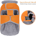 VIVAGLORY Frostfit Dog Coat, Dog Jacket for Winter & Cold Weather, Warm Fluffy Fleece Lined Water Resistant Reflective for Puppy, Coat with Velcro Fastening & Leash Hole, XXS, Orange