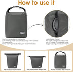 Waterproof Pet Food Storage Bag,Dog Food Container 12 lb w/2PCS Collapsible Dog Travel Bowls and Zipper Side Pocket(Gray, Small)