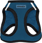 Best Pet Supplies Voyager Step-in Air Harness - All Weather Mesh, Reflective, No Pull Harness for Dogs, Cats - Secure with Hook & Loop Fastener, Buckle, Double D-Rings - Blue/Black Trim, M