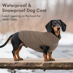 ASENKU Dog Winter Coat - Waterproof Windproof Dog Jacket, Warm Snowproof Doggie Puffer Vest for Cold Weather, Lightweight Snow Coats for Small Medium Large Dogs (XL, Coffee)