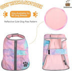Queenmore Dog Winter Coat, Cold Weather Fleece Jacket for Dogs, Waterproof Reflective Reversible, for Small, Medium and Large Dogs (Tie-Dye, XL)