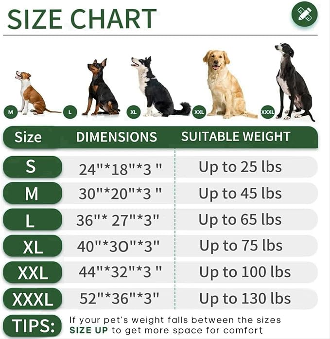 KHONSU PET Outdoor Waterproof Dog Bed Durable Tough Bed -Not Chew Proof (130lb Size XXXL)