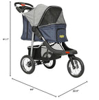 VIAGDO Premium Heavy Duty Dog Stroller for Small Medium Dogs & Cats, 3-Wheel Pet Strollers, Foldable Cat Stroller with Suspension System/Link Brake/One-Hand Fold, Max. Loading 55 LBS