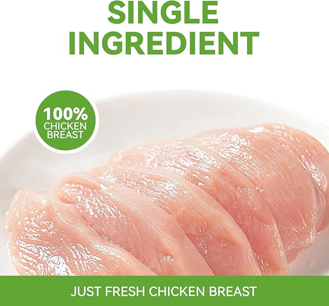 OPET Freeze Dried Chicken Cat Treats, Single Ingredient Grain Free High Protein Pet Food for Cats and Dogs, Healthy Training Snacks, Freeze Dried Cat Food (Chicken Breast, 5.92 Ounce)