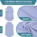 SUNFURA Turtleneck Sweater for Cat, Sphynx Cats Shirt Hairless Cat Sweaters with Sleeves, Warm and Soft Kitten Pullover Fleece Winter Pajamas Jumpsuit for Puppy Cats, Blue S