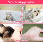 Breathable Mesh Shower Bag - Anti Scratch Adjustable Grooming for Nail Trimming, Bathing - Polyester Soft Cat Washing (White-Pink)