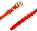 OOPSDOGGY Reflective Rolled Leather Dog Collar Adjustable Soft Padded Pet Collar for Small Medium Large Breed Dogs (Red, L, 14"-18")