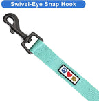 Pawtitas Personalized Dog Leash Embroidered Customize with Your Pet Name & Phone Number Puppy 6 ft Long Extra Small Teal Custom Engraved, Customized 2XS (Pack of 1)